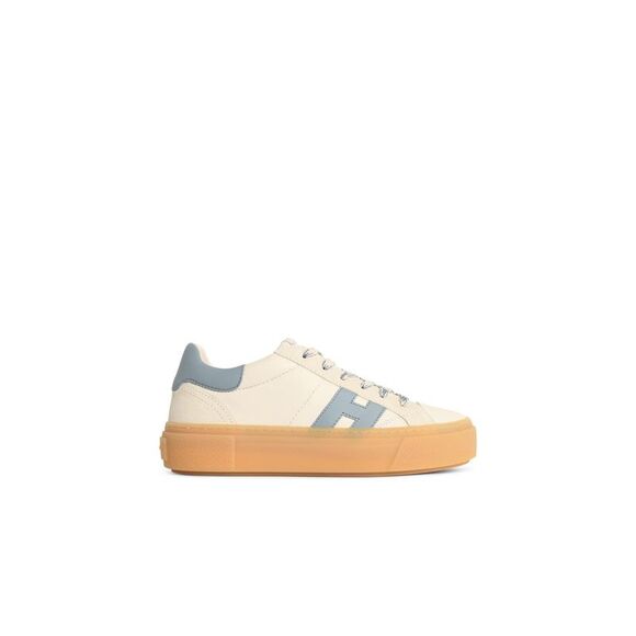 HOGAN Shoes - Hogan 'Hogan Crosswind' Ivory Leather Sneakers Women